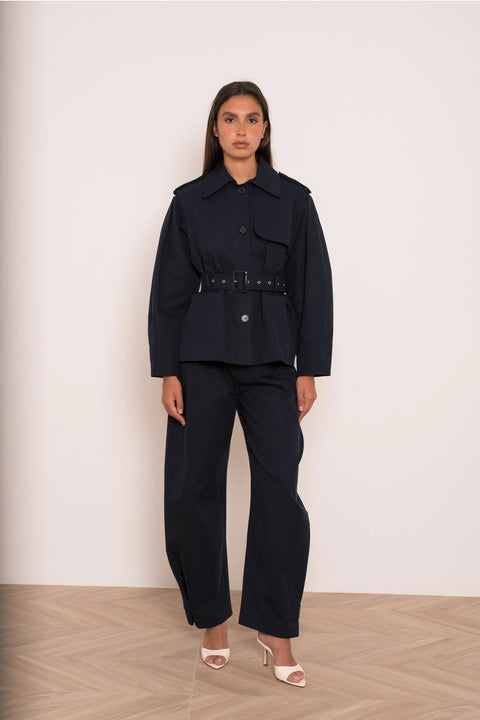 Utility Short Belted Trench Jacket