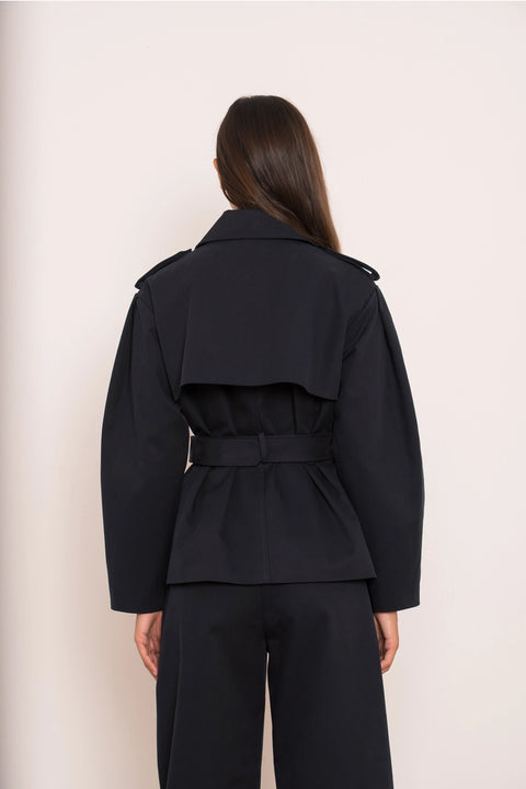 Utility Short Belted Trench Jacket