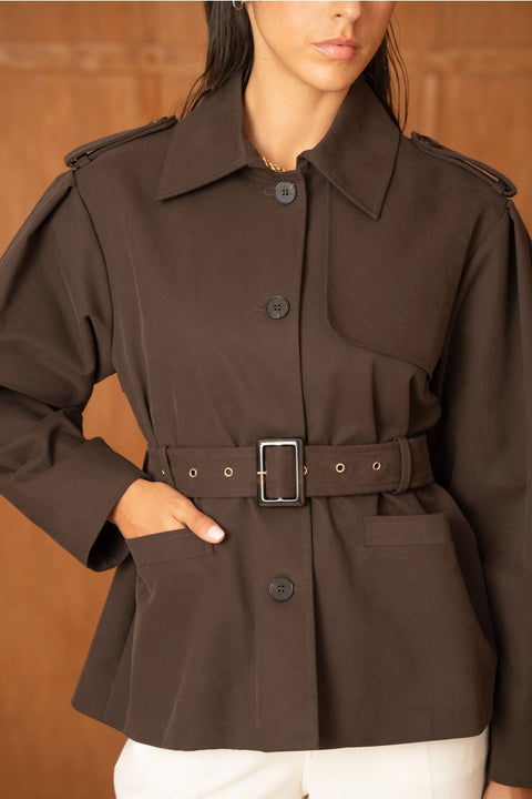 Utility Short Belted Trench Jacket