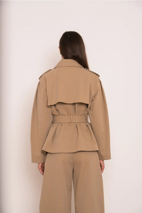 Utility Short Belted Trench Jacket