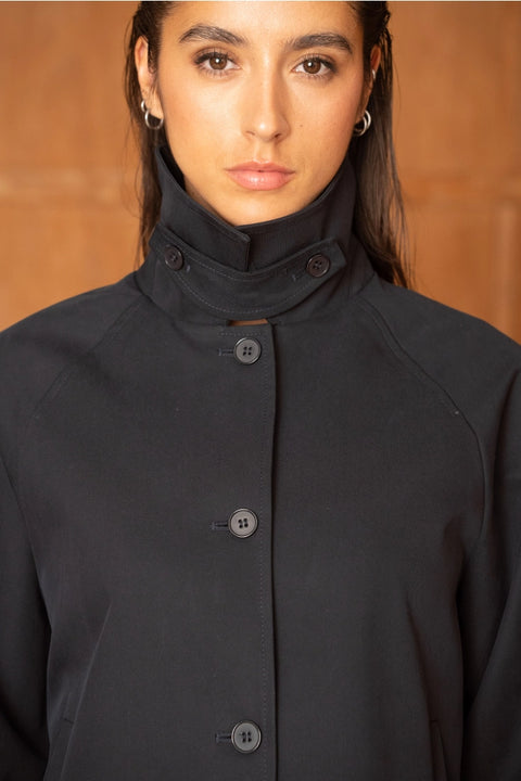Utility Short Jacket with Lapels That Can Be Turned Up Into A Stand-Up Collar