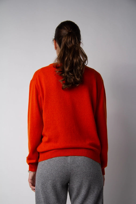 V-Neck Cashmere Blend Sweater Arancia-Sweater-LÈMME-S-Urbanheer