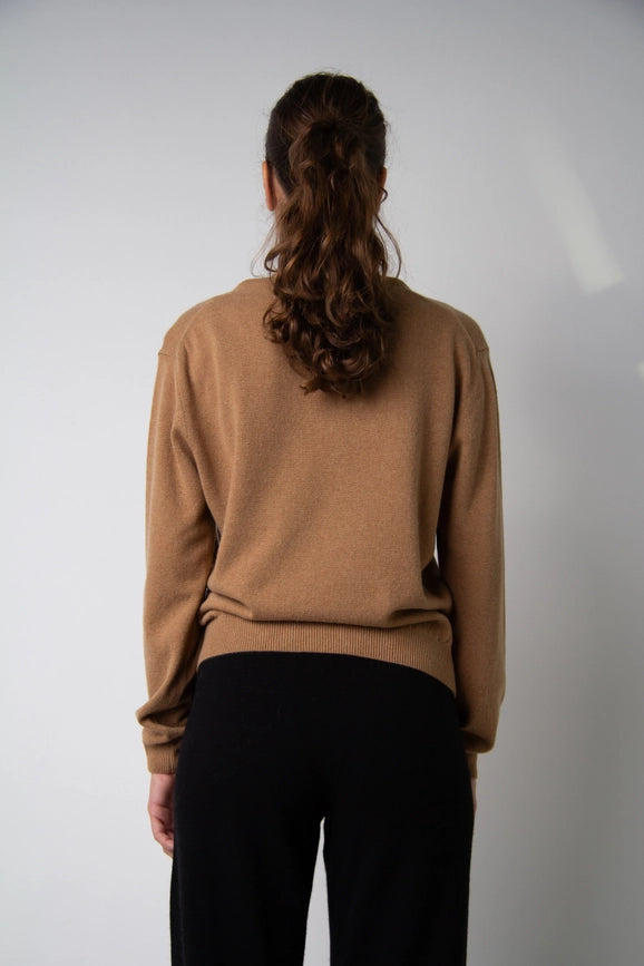 V-Neck Cashmere Blend Sweater Caramello-Sweater-LÈMME-S-Urbanheer