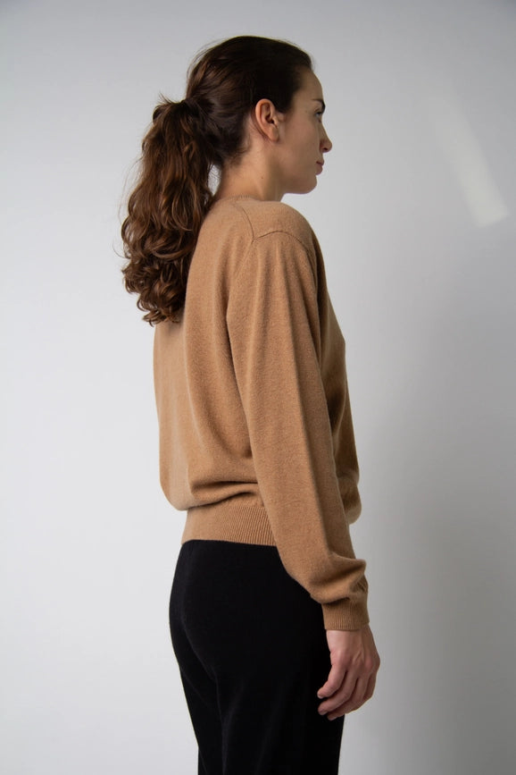 V-Neck Cashmere Blend Sweater Caramello-Sweater-LÈMME-S-Urbanheer