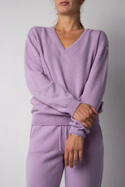 V-Neck Cashmere Blend Sweater Lavanda-Sweater-LÈMME-M-Urbanheer