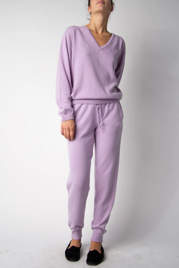 V-Neck Cashmere Blend Sweater Lavanda-Sweater-LÈMME-M-Urbanheer