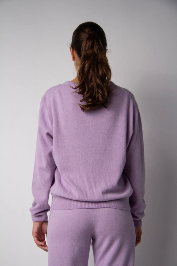 V-Neck Cashmere Blend Sweater Lavanda-Sweater-LÈMME-M-Urbanheer