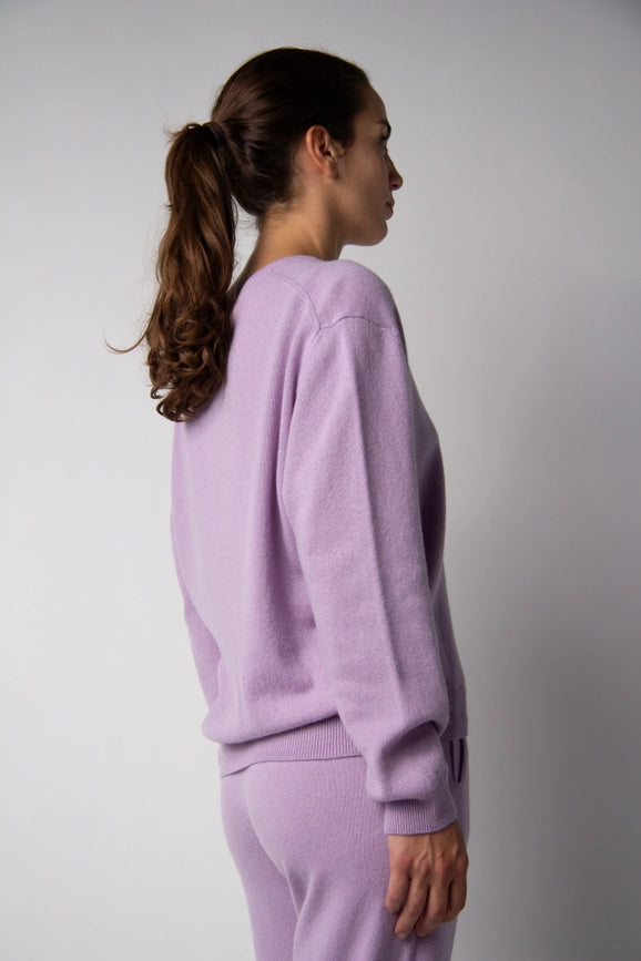 V-Neck Cashmere Blend Sweater Lavanda-Sweater-LÈMME-M-Urbanheer