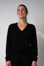 V-Neck Cashmere Blend Sweater Nero-Sweater-LÈMME-S-Urbanheer
