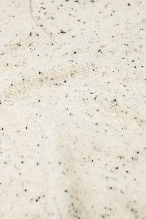V-Neck Wide Fit Speckled Sweater in Cream-Sweater-Q2-OS-CREAM-Urbanheer