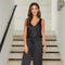 V-Neck Wide Strap Tank Top Black-Tank Tops-MILIO MILANO-S-Black-Urbanheer
