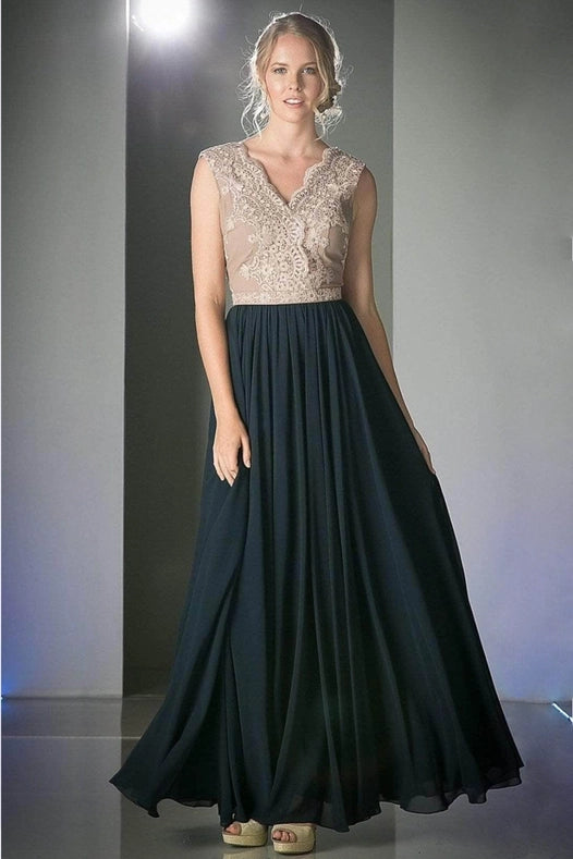 V-Neck with Two Colors Dress-Dress-Tux-USA®-XS-Ivory-Mint-Urbanheer