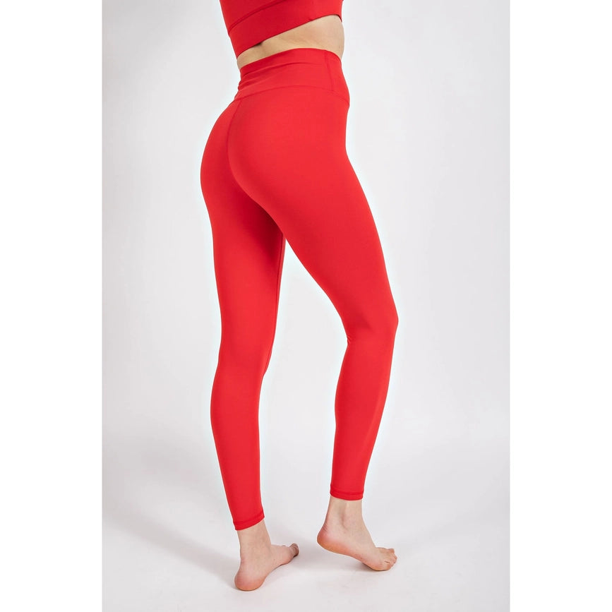 V Waist Full Length Leggings True Red-Leggings-Rae Mode-S-Urbanheer