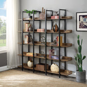 [VIDEO] 5 Tier Bookcase Home Office Open Bookshelf, Vintage Industrial Style Shelf with Metal Frame,-UH Decor-Default-Urbanheer