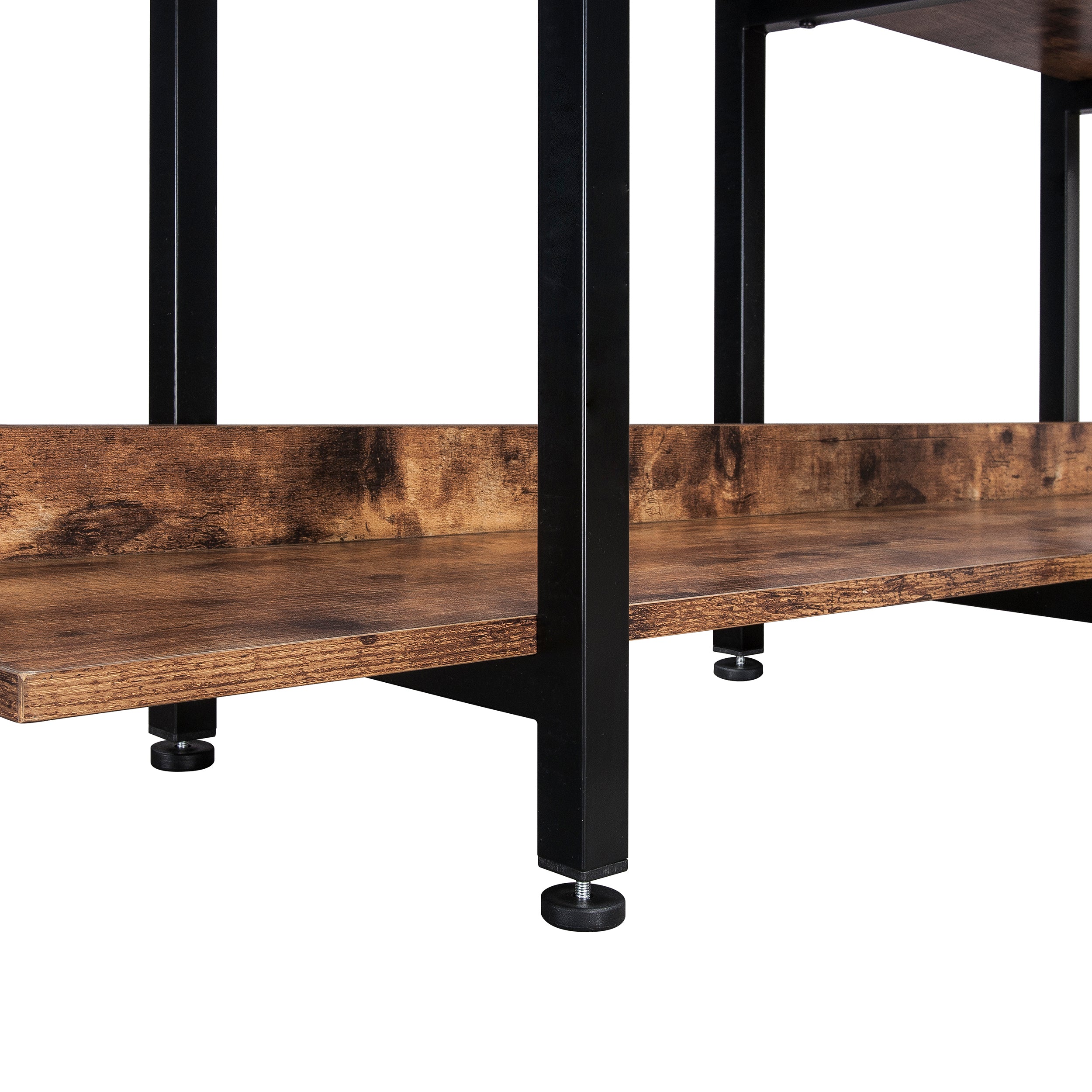 [VIDEO] 5 Tier Bookcase Home Office Open Bookshelf, Vintage Industrial Style Shelf with Metal Frame,-UH Decor-Default-Urbanheer