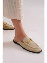 VIVIAN-08 Slip-On Loafers with Chain Accent Taupe-Loafers-BEAST FASHION-A RUN-Taupe-Urbanheer