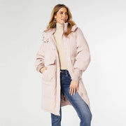 Vale Relaxed Down Puffer Jacket with Hood-Jacket-COCO + CARMEN-XS-Dusty Rose-Urbanheer