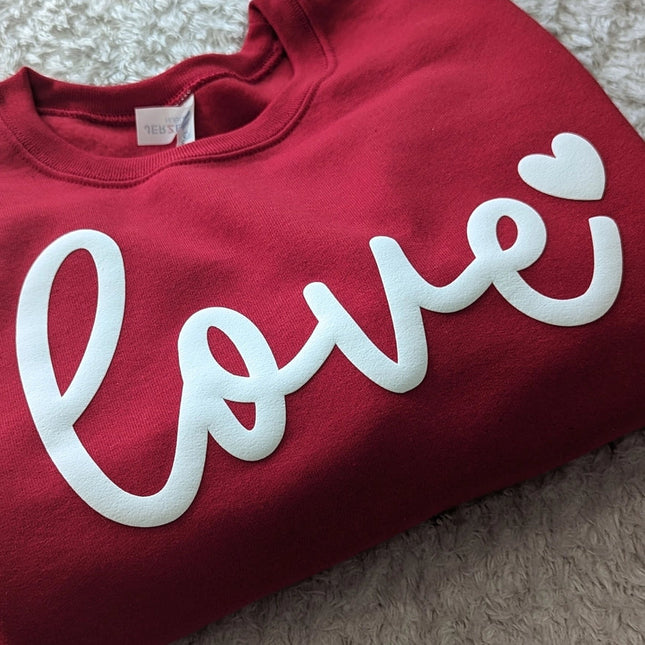 Valentines Day Crewneck Sweatshirt Love Sweater Puff Print-Sweatshirt-P E T I T R U E-Urbanheer