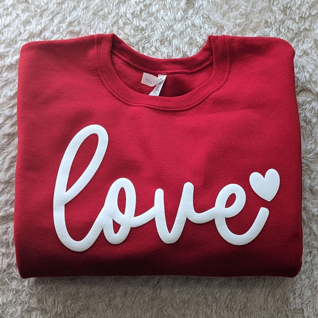 Valentines Day Crewneck Sweatshirt Love Sweater Puff Print-Sweatshirt-P E T I T R U E-Urbanheer