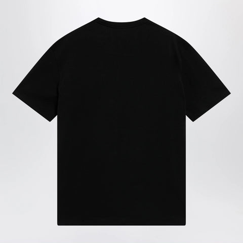 Valentino Black cotton T-shirt with VLogo embroidery