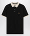 Valentino Black cotton piqué polo shirt with Vgold