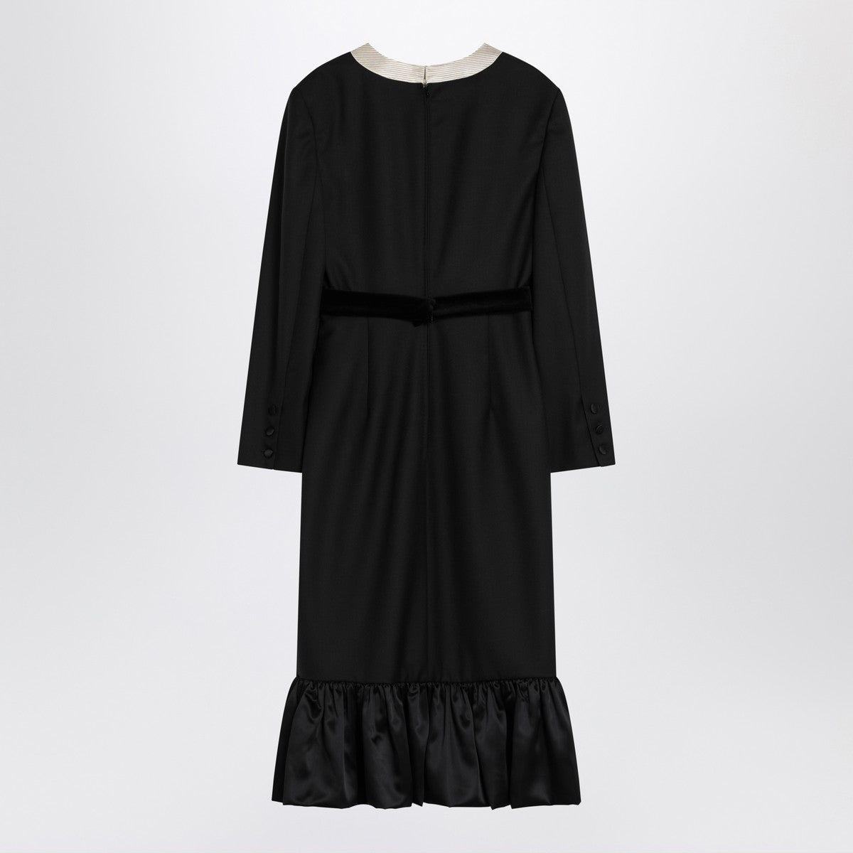 Valentino Black midi wool dress with bows