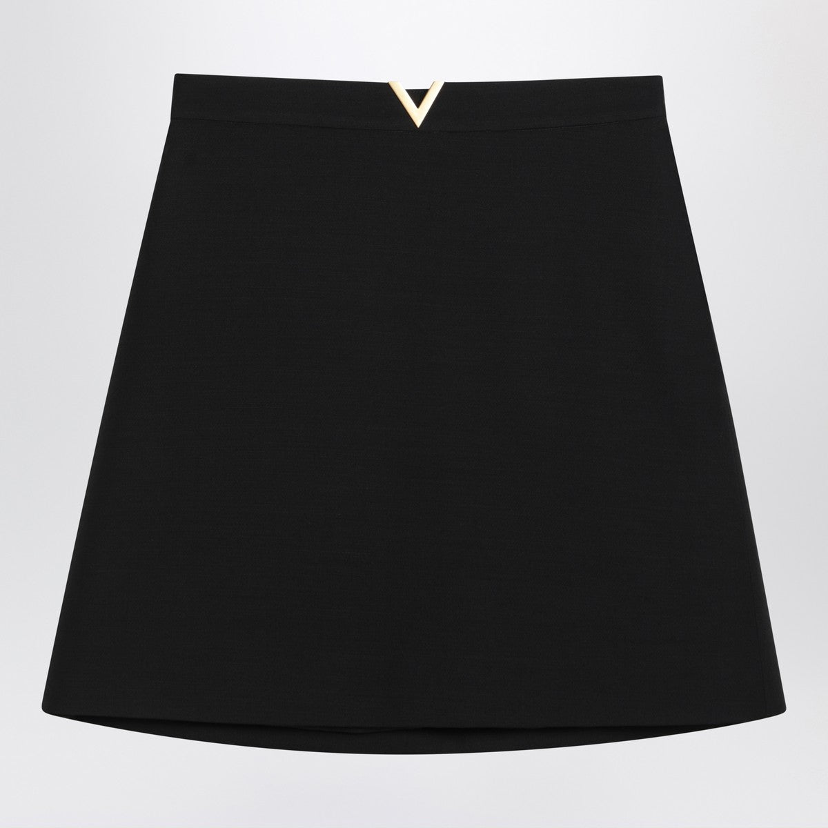 Valentino Black mini skirt with V Gold detail