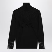 Valentino Black top with lace inserts