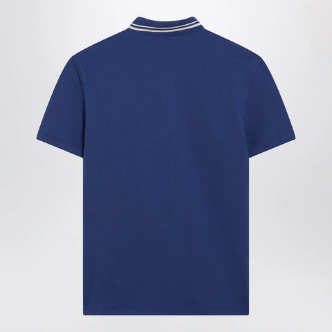 Valentino Blue polo shirt with Vlogo patch