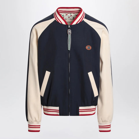 Valentino Blue/cream bomber with mixed wool VLogo