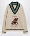 Valentino Butter-coloured sweater with Le Chien de la Maison embroidery