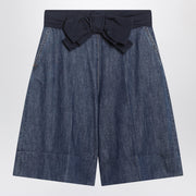 Valentino Denim bermuda shorts with oversized bow