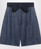 Valentino Denim bermuda shorts with oversized bow
