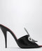 Valentino Garavani Black Coeur Vipère slide sandals in goatskin