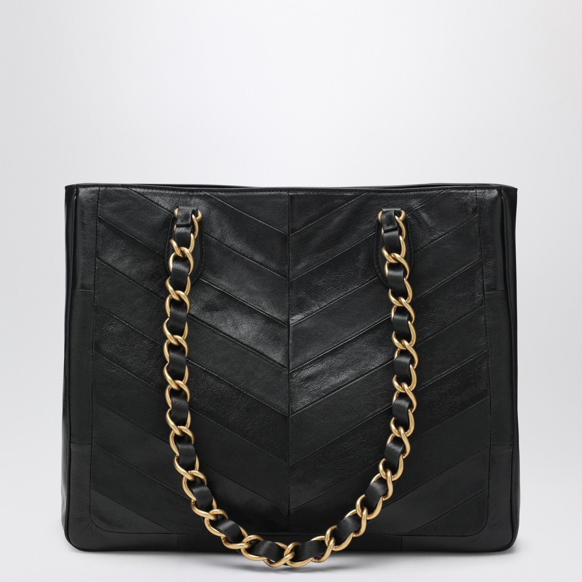 Valentino Garavani Black Laseine Shopping Bag