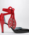 Valentino Garavani Black and red Foliefoliage décolleté