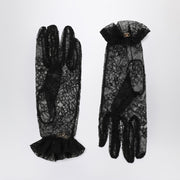 Valentino Garavani Black lace Vlogo Signature gloves