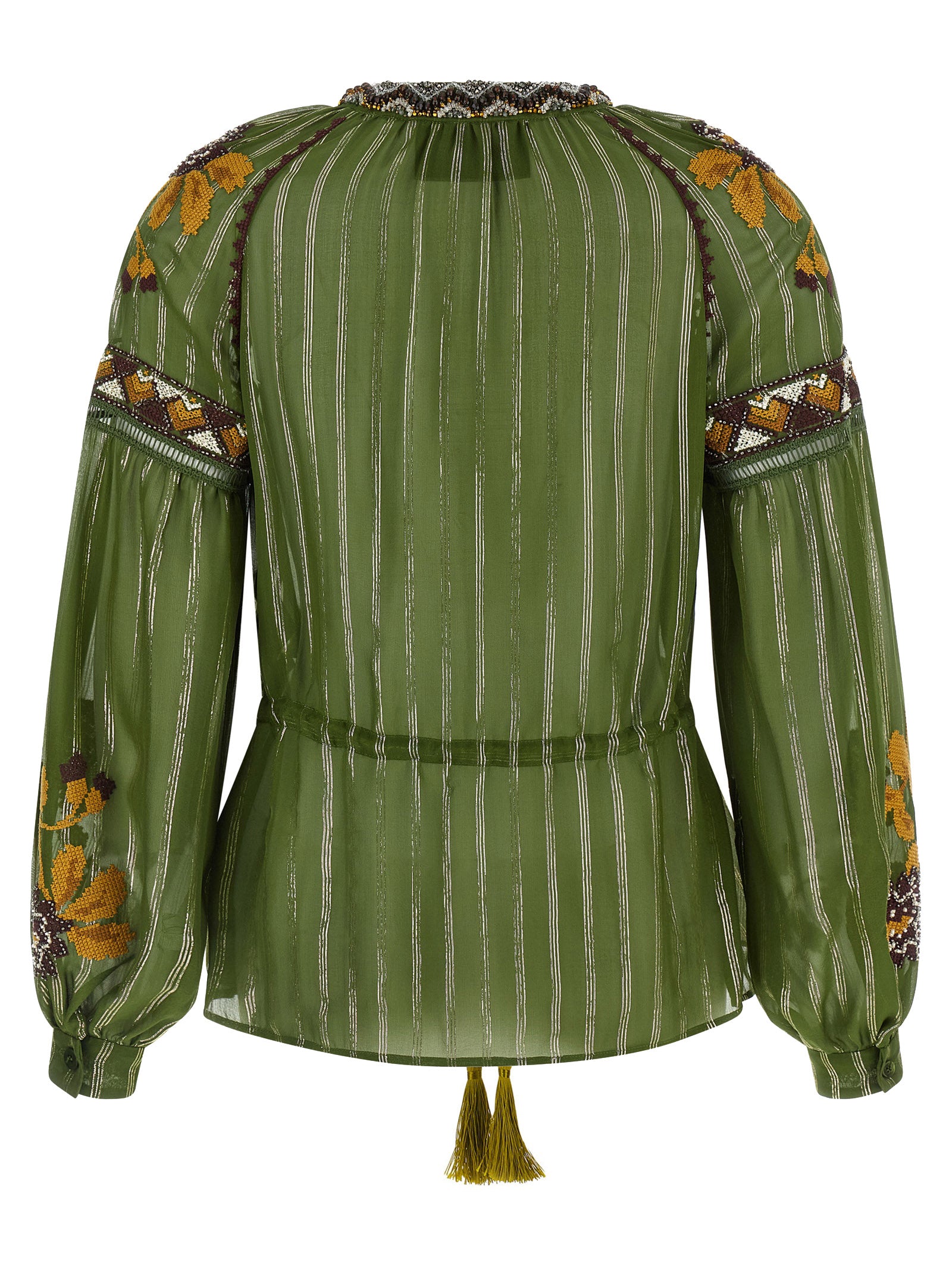Valentino Garavani Embroidered Lurex Silk Shirt