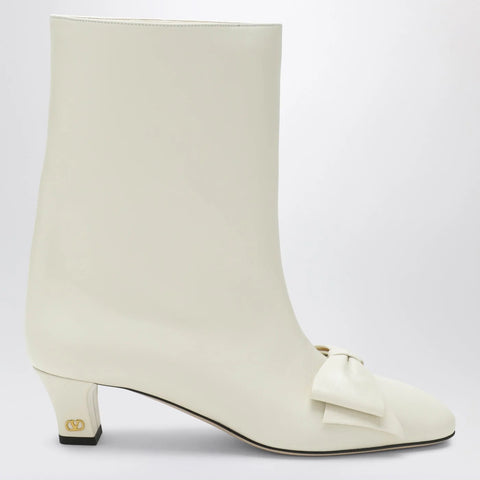 Valentino Garavani Ivory Bowow ankle boots