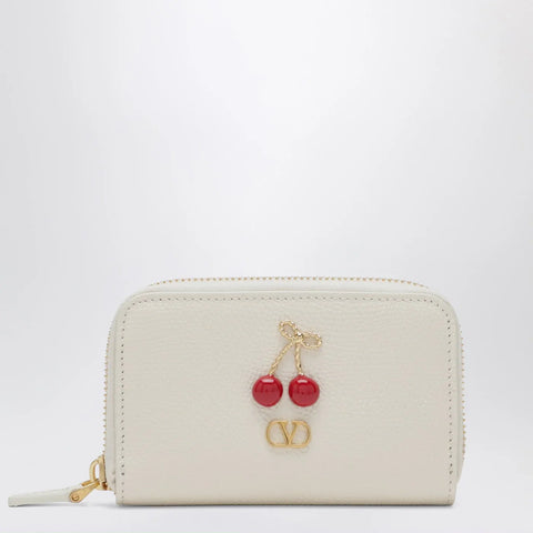 Valentino Garavani Ivory Cherryfic zip-around wallet