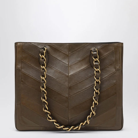 Valentino Garavani Laseine shopping bag in tundra green