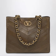 Valentino Garavani Laseine shopping bag in tundra green