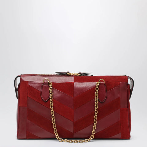 Valentino Garavani Medium Panthea shoulder bag in suede and nappa leather with Chevron pattern