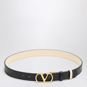 Valentino Garavani Reversible VLogo Signature belt in black/butter white