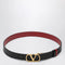 Valentino Garavani Reversible VLogo Signature belt in glossy calfskin black/red