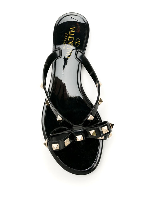 Valentino Garavani Rockstud PVC Flat Thong Sandals
