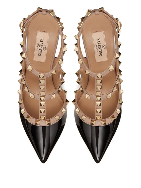Valentino Garavani Rockstud Patent Pumps With 100mm Straps
