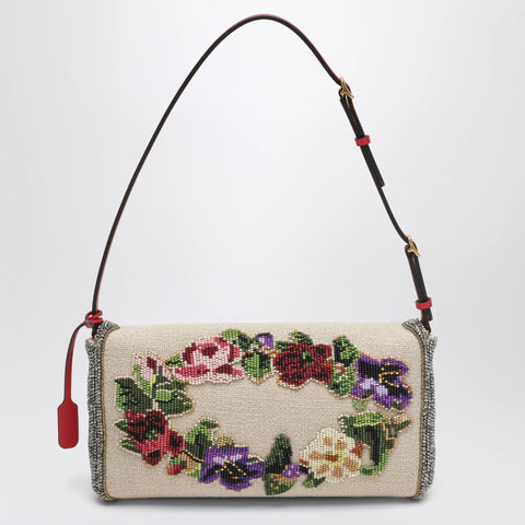 Valentino Garavani Small Devain shoulder bag with floral bead embroidery