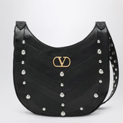 Valentino Garavani Small Hoboho bag with black chevron pattern and studs