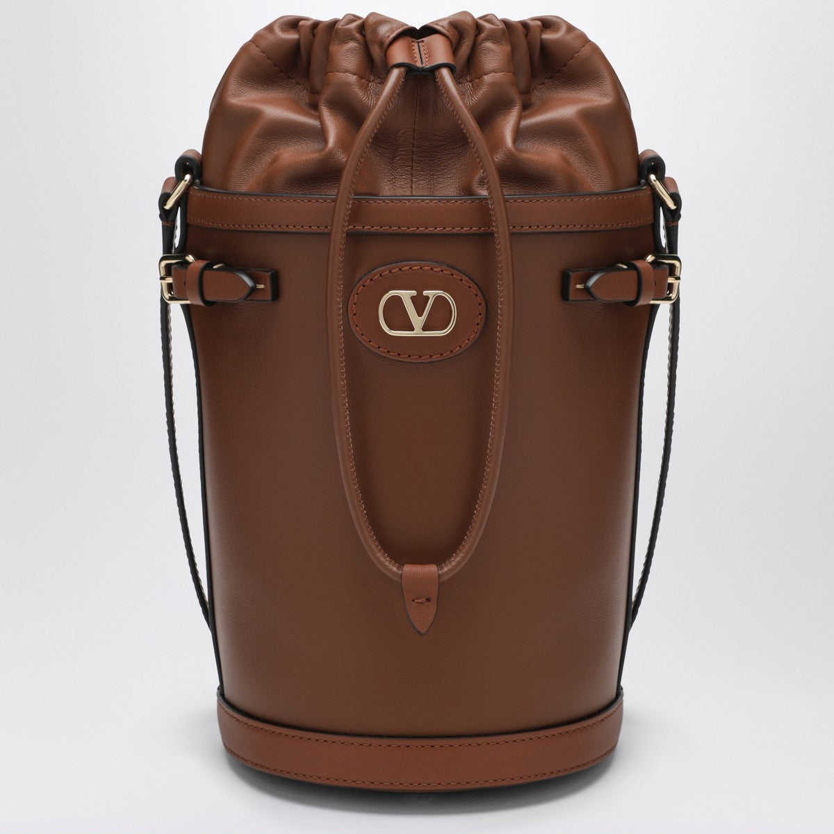 Valentino Garavani VLogo Signature Bucket Bag in Tobacco